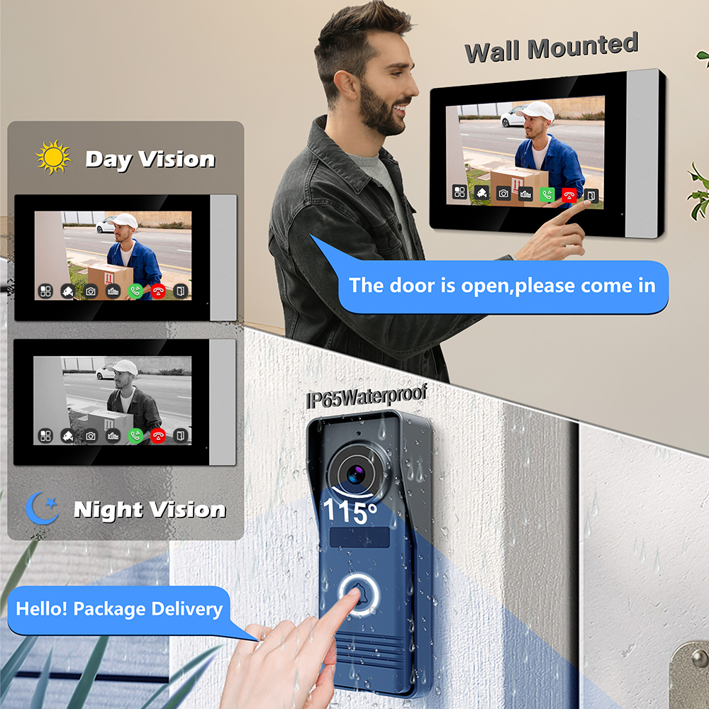 2-Wires Smart Home Wifi 1080P  - Smart Doorbell Wired avaliação e preço