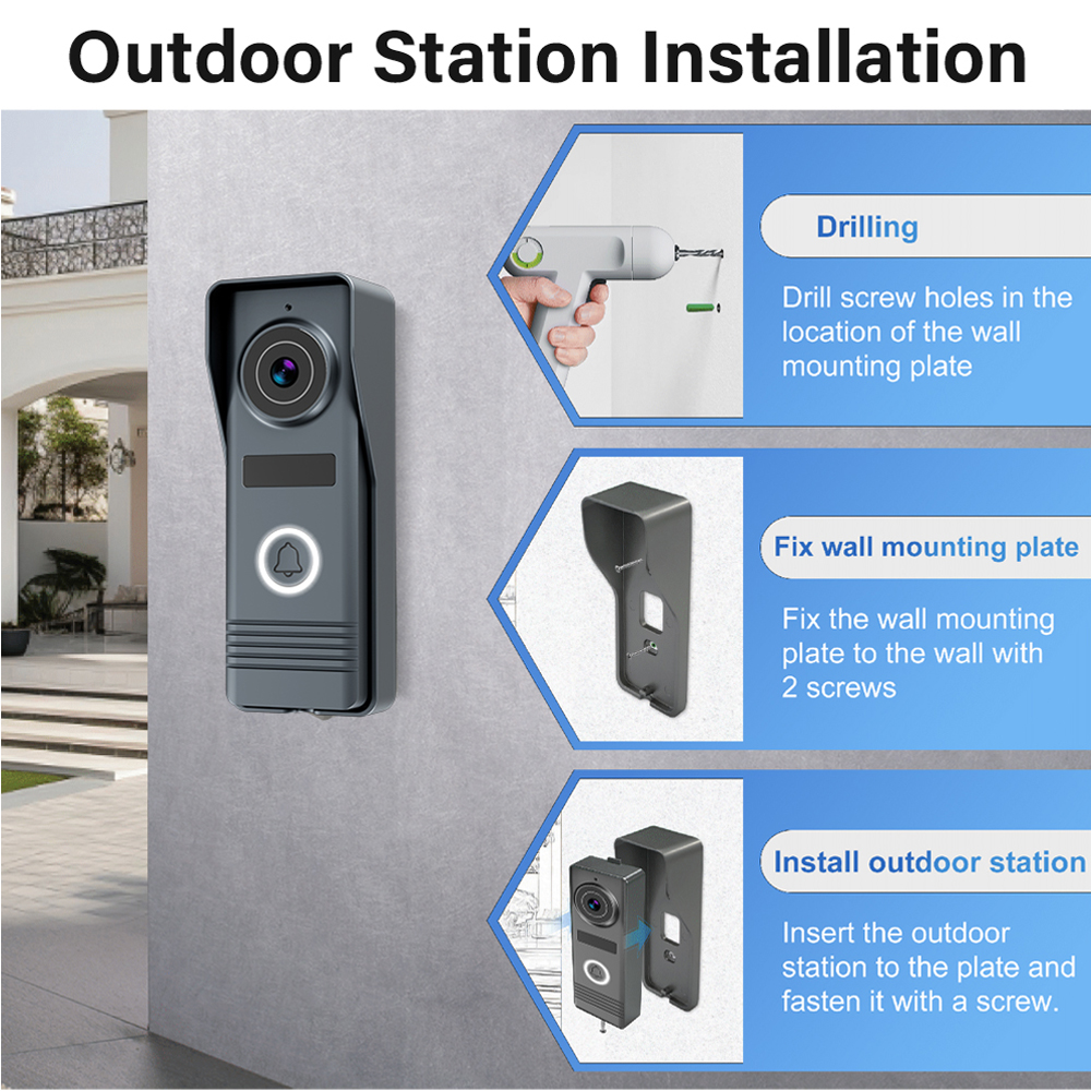 2-Wires Smart Home Wifi 1080P  - Smart Doorbell Wired avaliação e preço