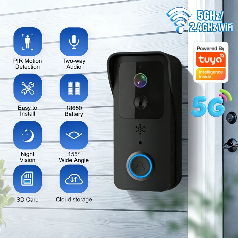 5G/2.4G WiFi Video Doorbell 10 - Smart Doorbell Wired avaliação e preço