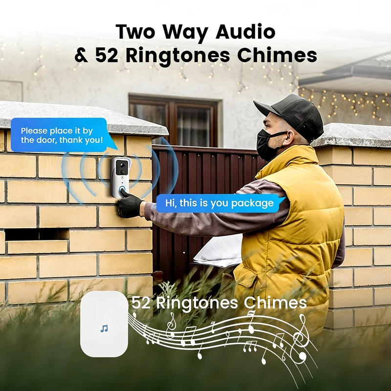 5G/2.4G WiFi Video Doorbell 10 - Smart Doorbell Wired avaliação e preço
