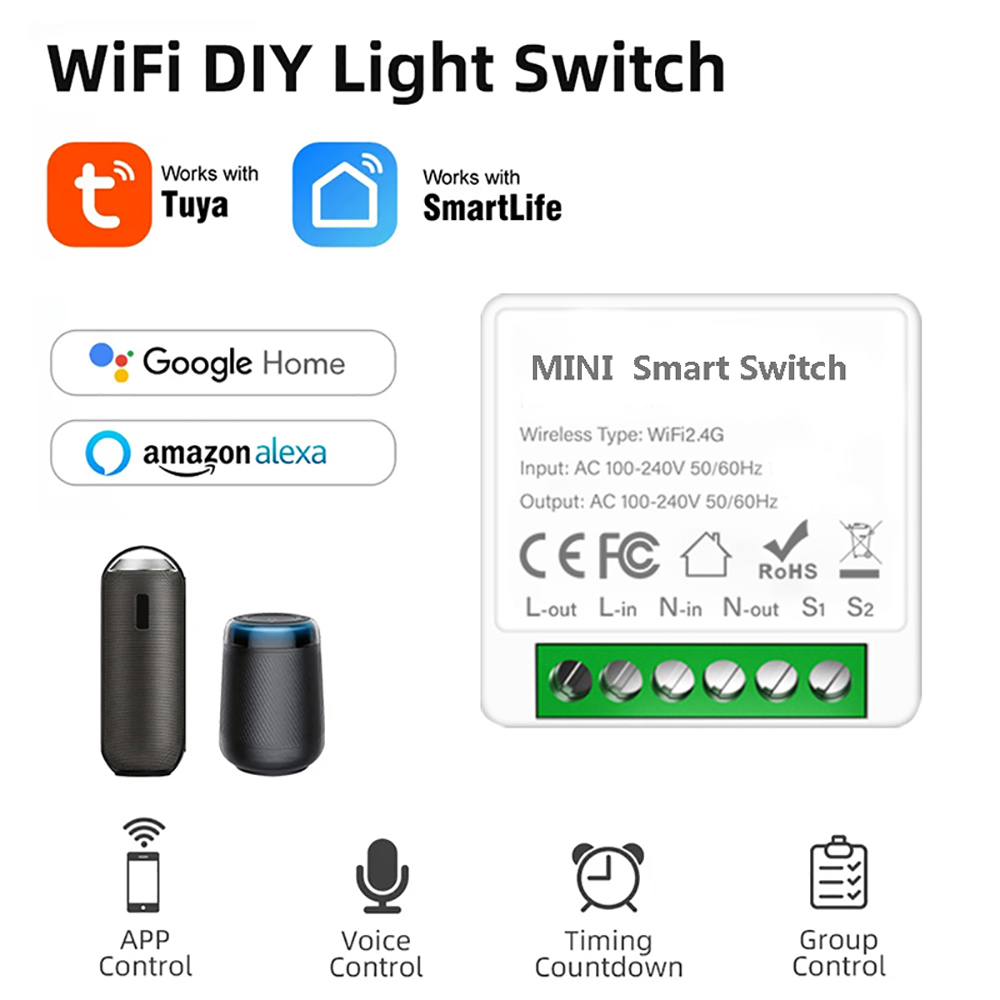 2 Way Control Tuya Mini 16A Wi - Home Automation Diy avaliação e preço