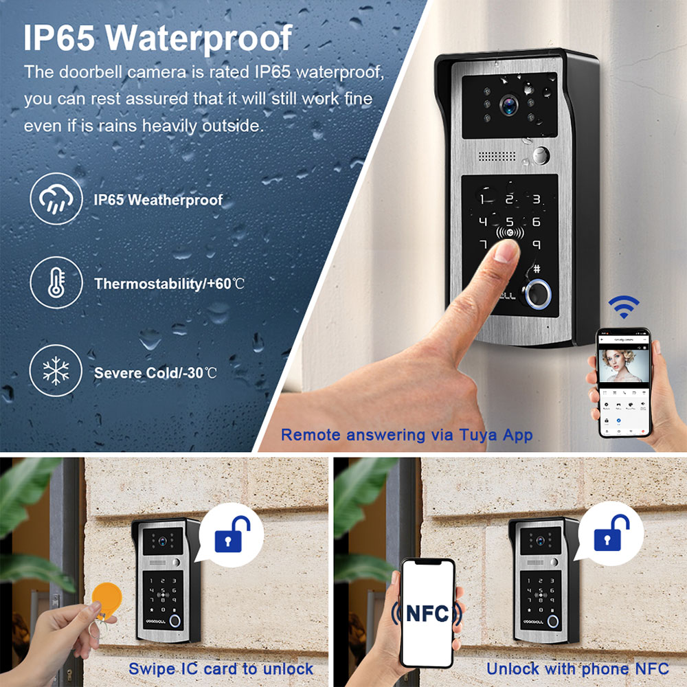 Tuya 5G Wifi Video Door Phone  - Smart Doorbell Wired avaliação e preço