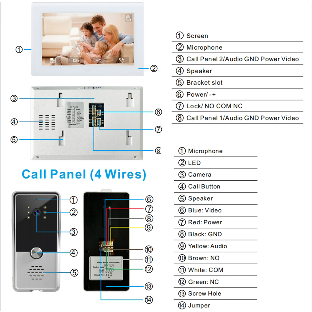 7inch Color Wired Video Interc - Smart Doorbell Wired avaliação e preço