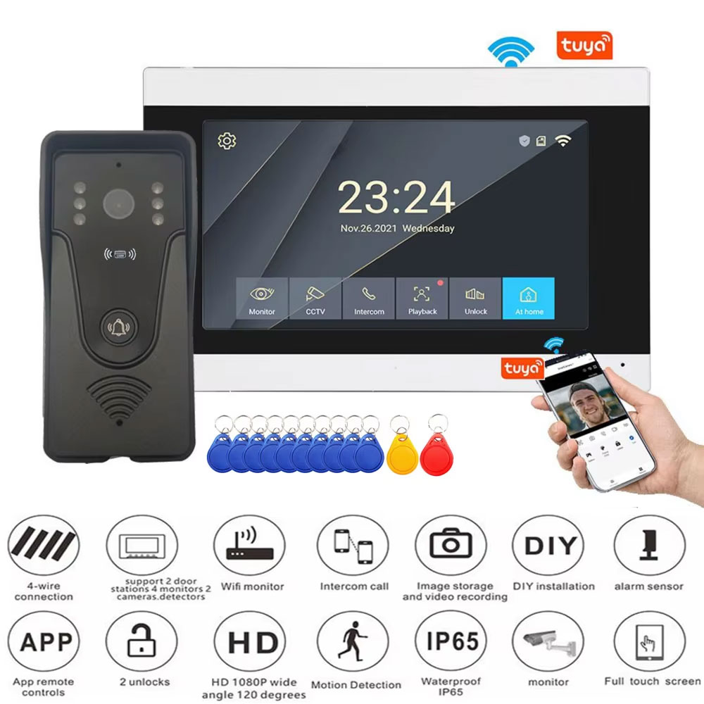 Tuya 1080P 7 Inch Color Touch  - Smart Doorbell Wired avaliação e preço
