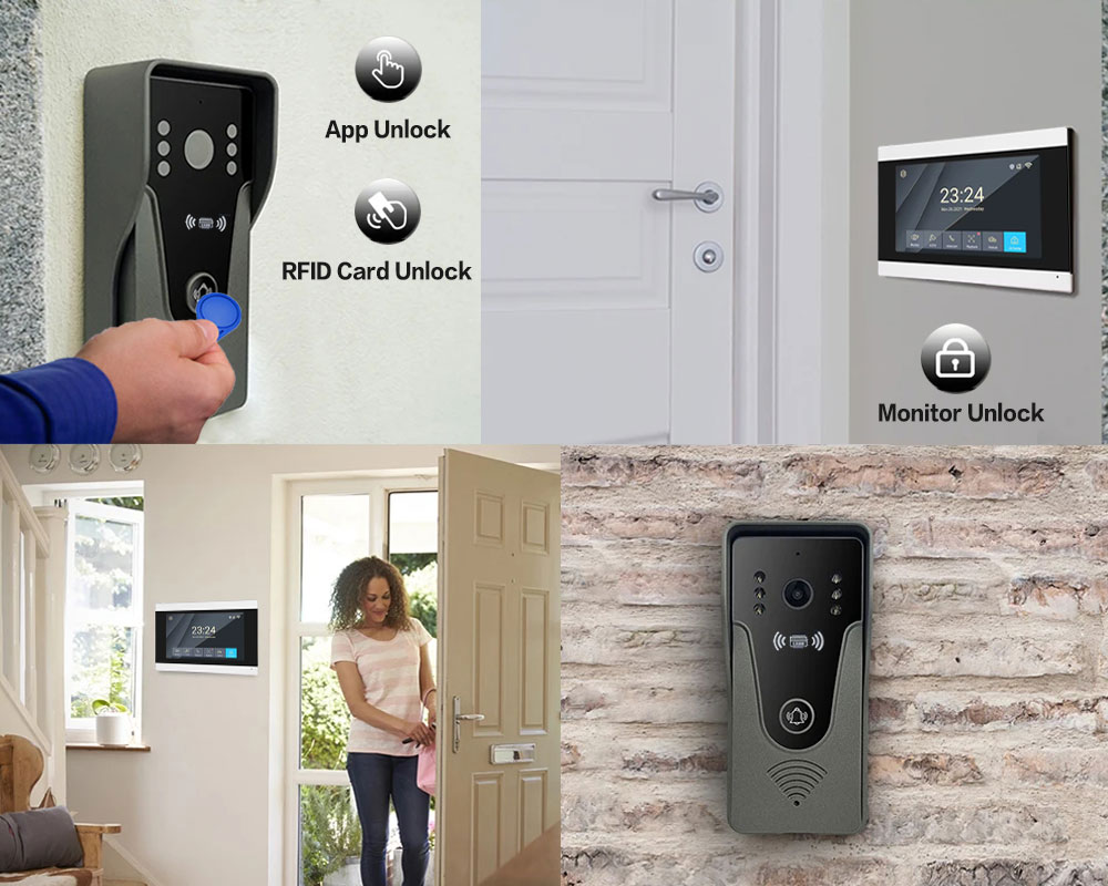 Tuya 1080P 7 Inch Color Touch  - Smart Doorbell Wired avaliação e preço