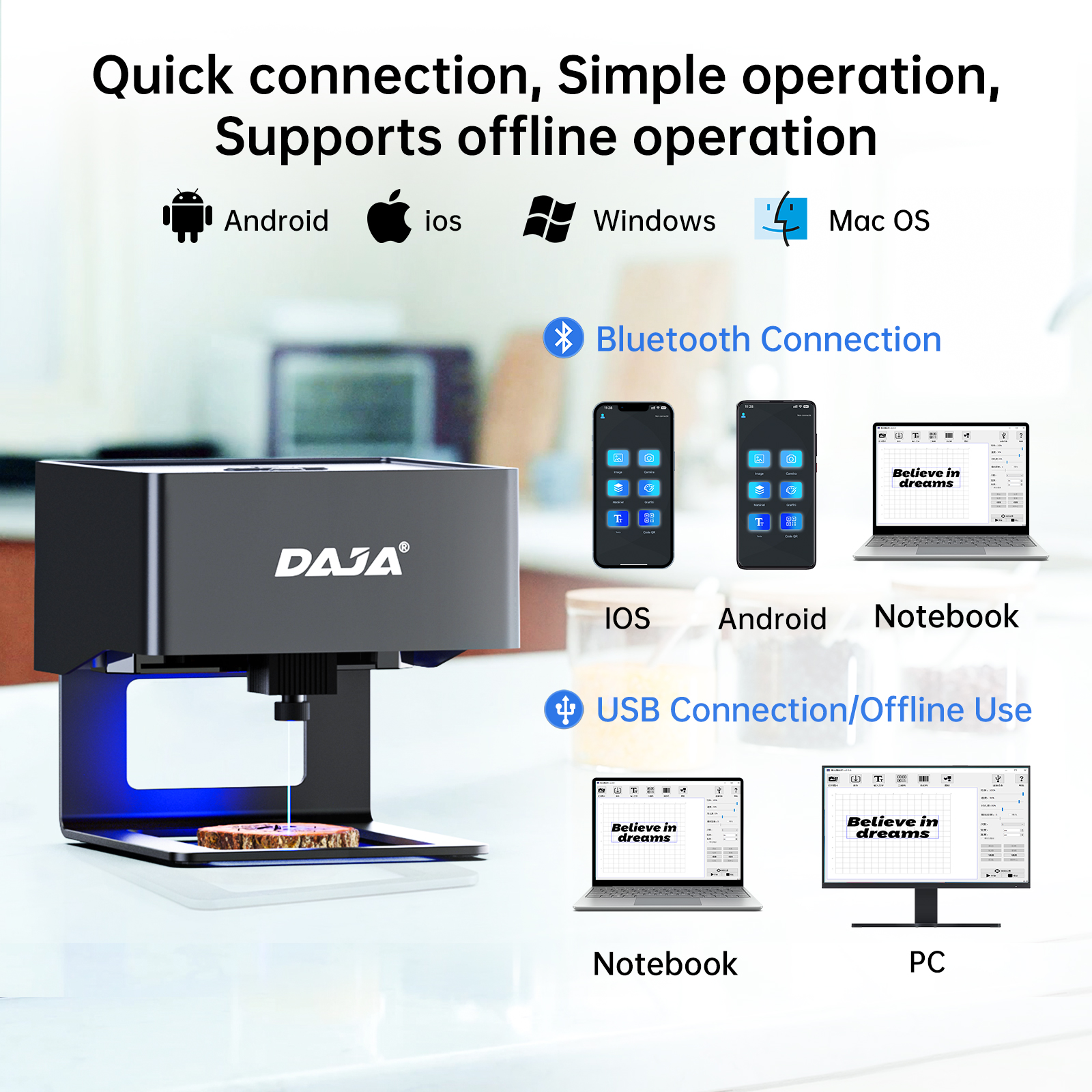 DAJA DJ6 Mini Portable Laser E - Diy Automation avaliação e preço
